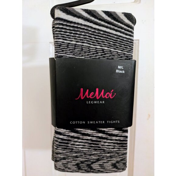 brand new black/grey striped sweater tights M/L - Picture 1 of 3